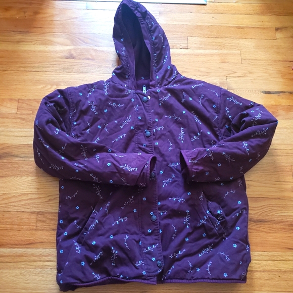 Northern Reflections Double Sided XXL Sherpa/ Floral purple Floral Full Zip - Picture 1 of 11